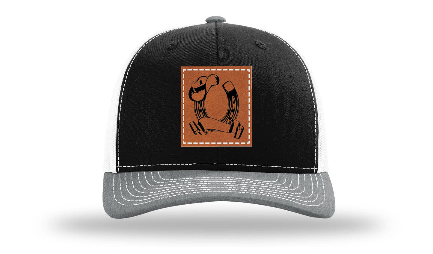 Horseshoe Name Leather Patch Richardson 112 Hat