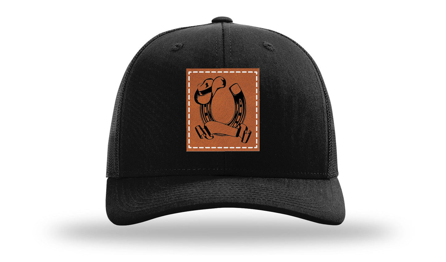 Horseshoe Name Leather Patch Richardson 112 Hat