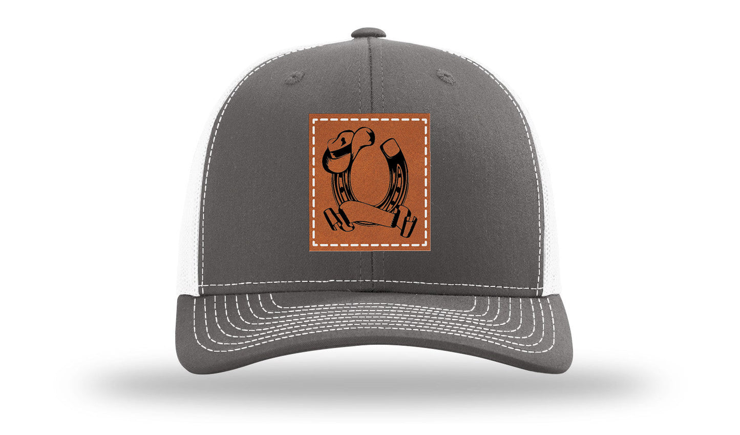Horseshoe Name Leather Patch Richardson 112 Hat