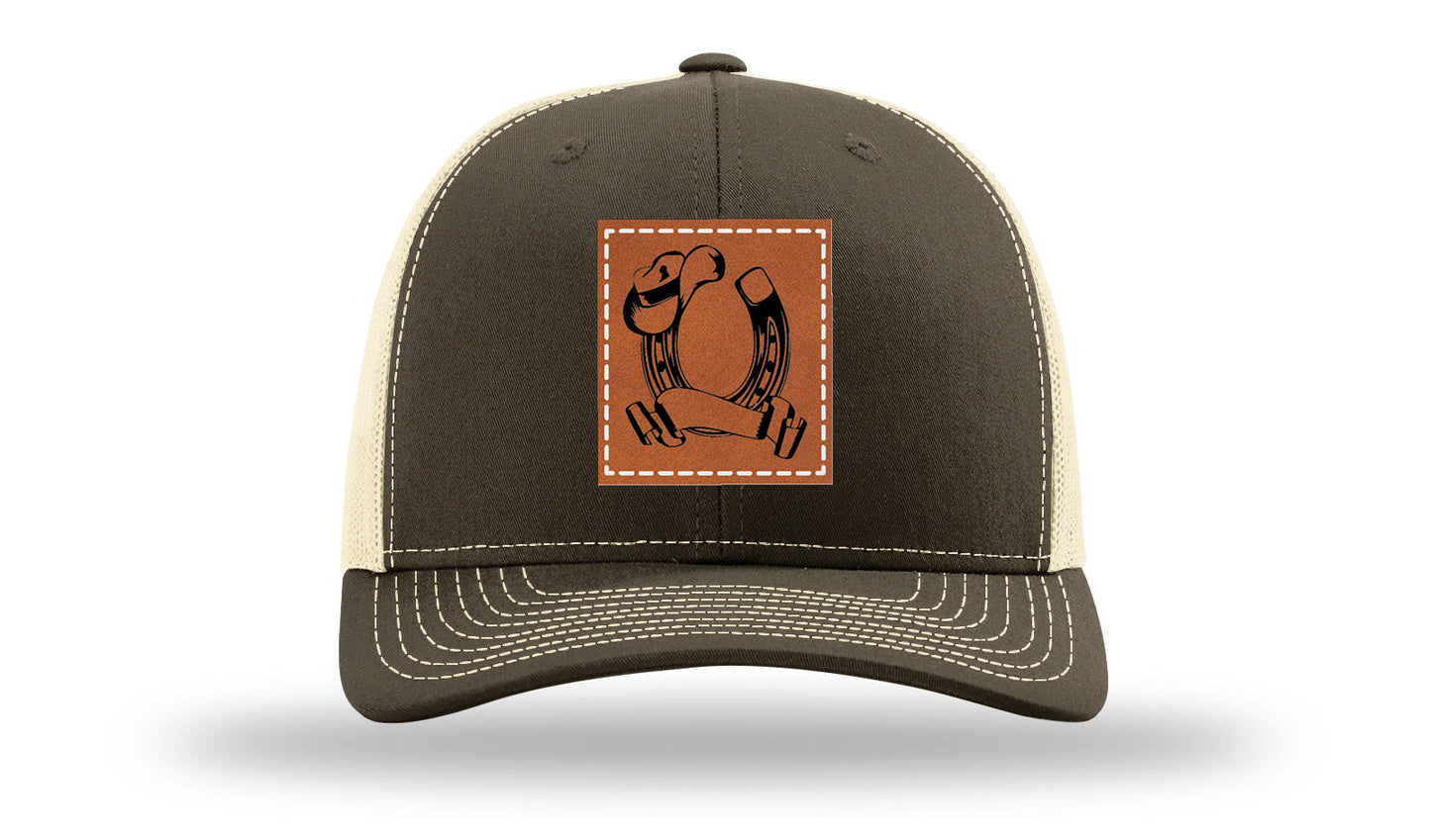 Horseshoe Name Leather Patch Richardson 112 Hat