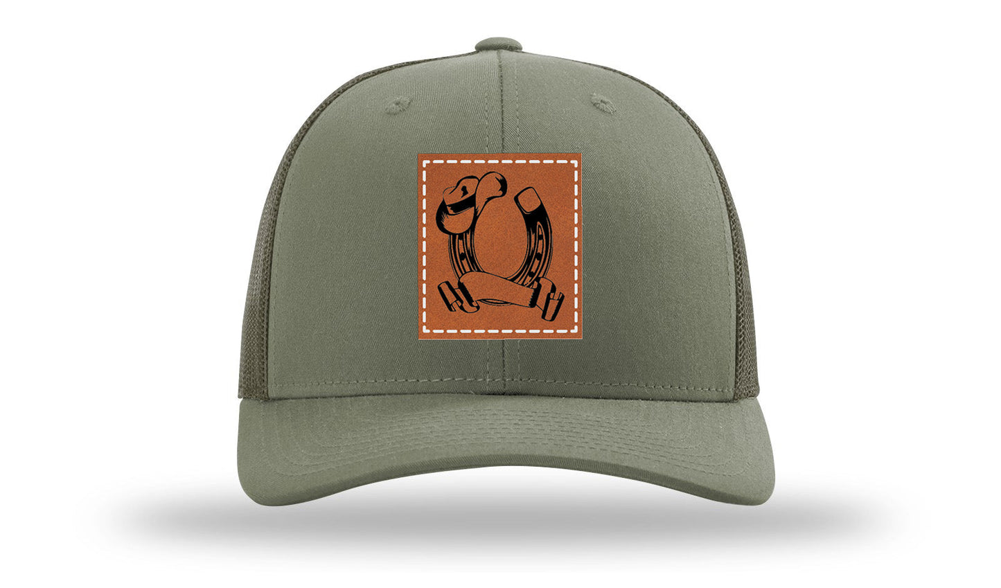 Horseshoe Name Leather Patch Richardson 112 Hat