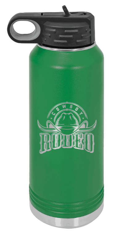 Rodeo - 32oz Water Bottle Laser Engraved- Green
