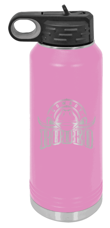 Rodeo - 32oz Water Bottle Laser Engraved- Light Purple