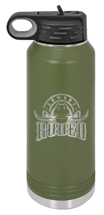 Rodeo - 32oz Water Bottle Laser Engraved- Olive