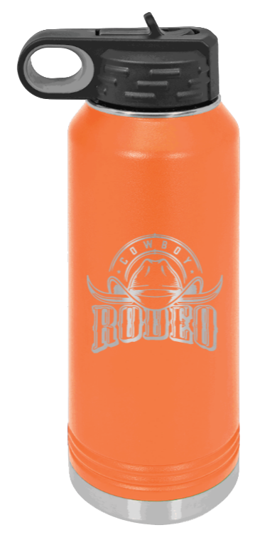 Rodeo - 32oz Water Bottle Laser Engraved- Orange