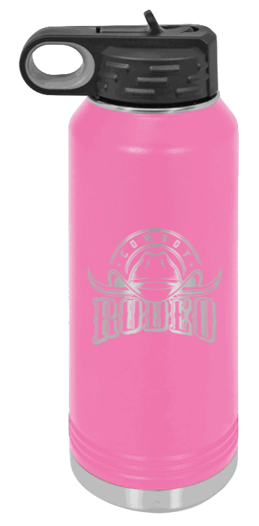 Rodeo - 32oz Water Bottle Laser Engraved- Pink