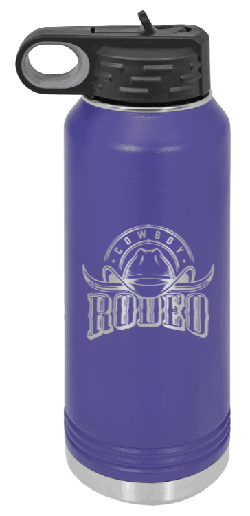 Rodeo - 32oz Water Bottle Laser Engraved- Purple