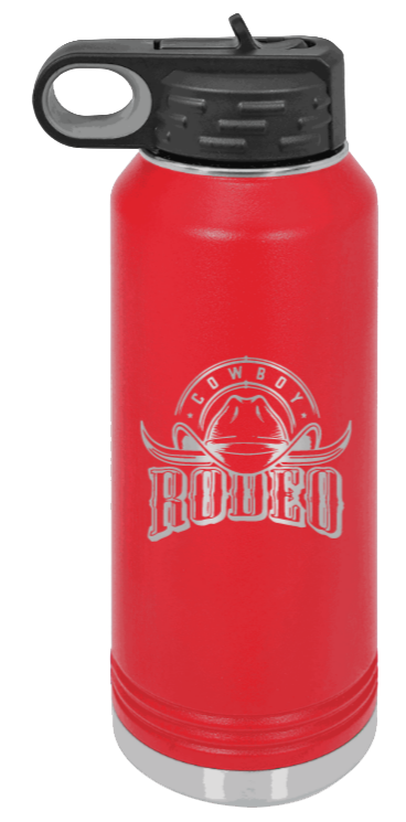 Rodeo - 32oz Water Bottle Laser Engraved- Red
