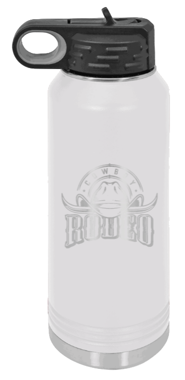 Rodeo - 32oz Water Bottle Laser Engraved- White