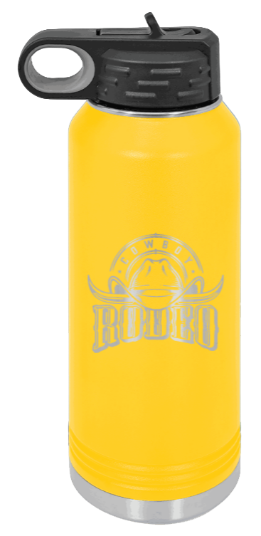 Rodeo - 32oz Water Bottle Laser Engraved- Yellow