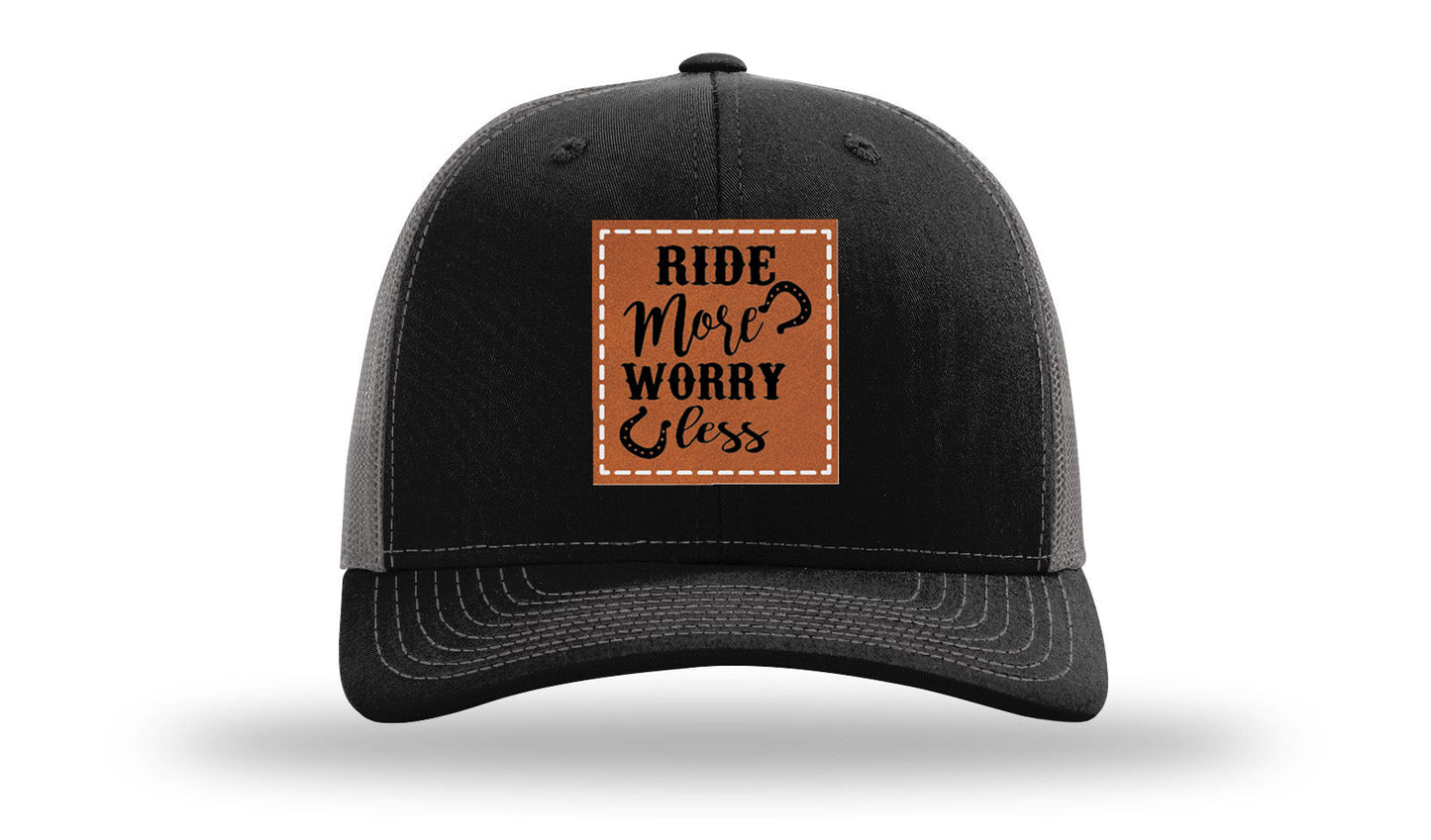 Ride More Worry Less Leather Patch Richardson 112 Hat