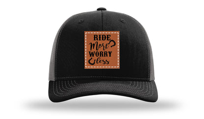 Ride More Worry Less Leather Patch Richardson 112 Hat