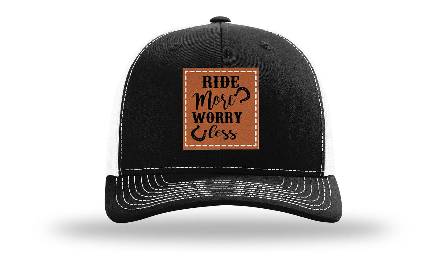 Ride More Worry Less Leather Patch Richardson 112 Hat
