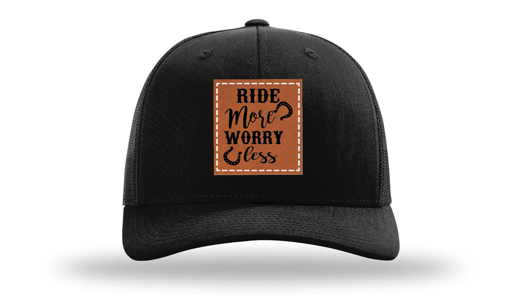 Ride More Worry Less Leather Patch Richardson 112 Hat