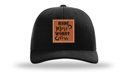 Ride More Worry Less Leather Patch Richardson 112 Hat