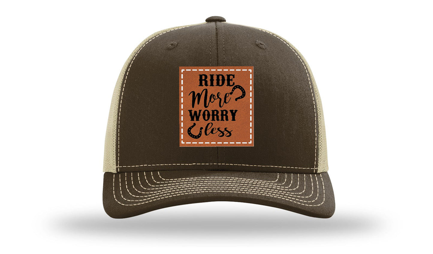 Ride More Worry Less Leather Patch Richardson 112 Hat