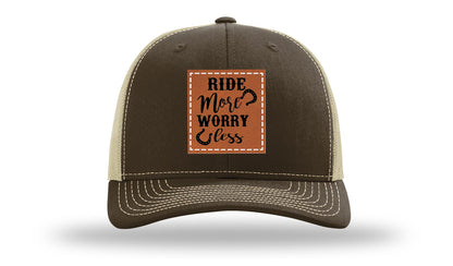 Ride More Worry Less Leather Patch Richardson 112 Hat