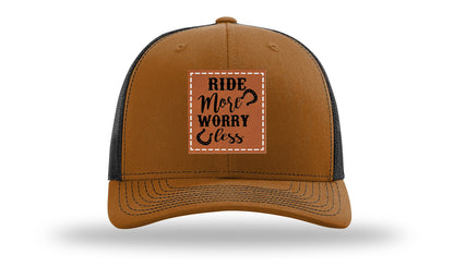 Ride More Worry Less Leather Patch Richardson 112 Hat