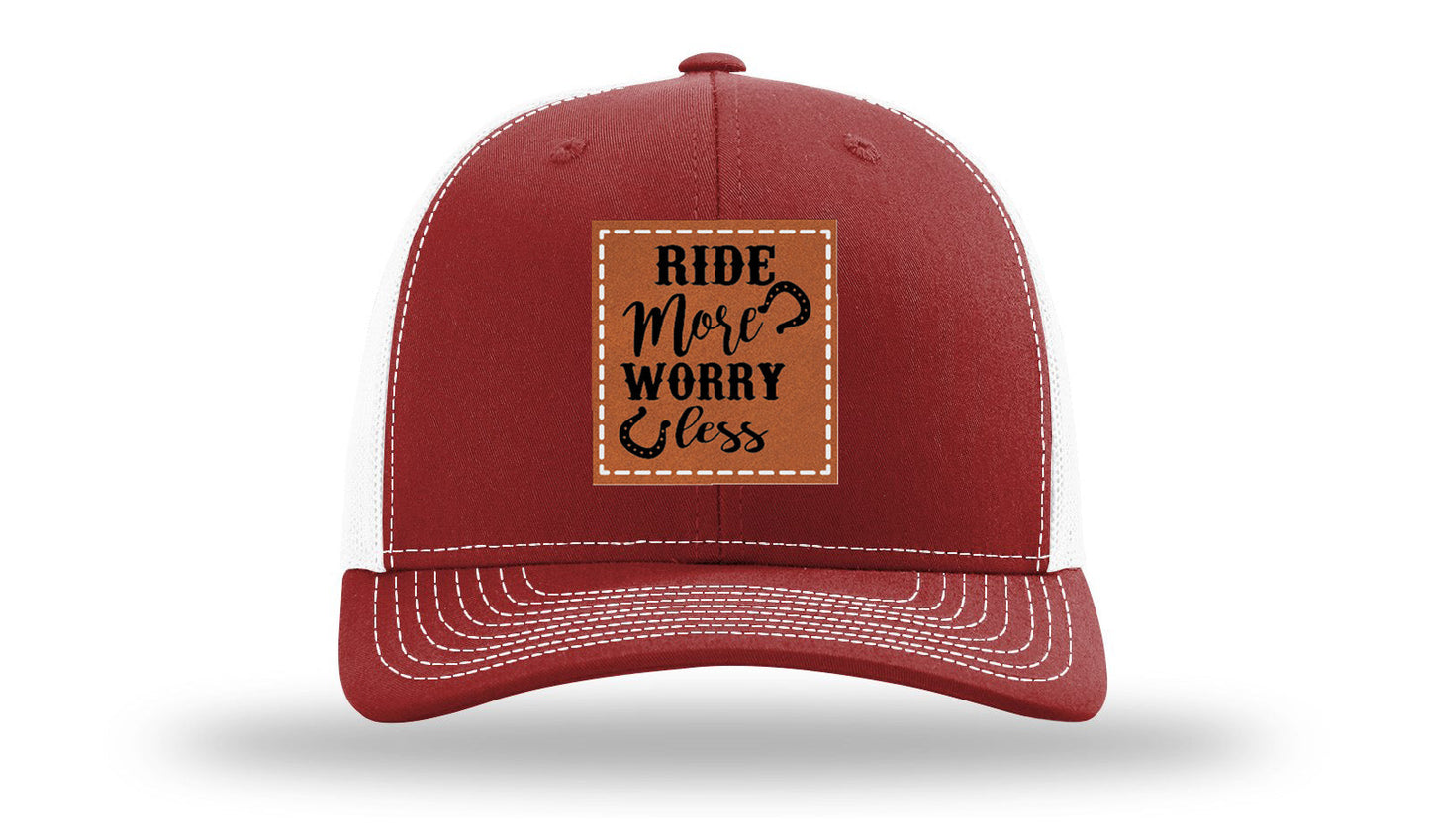Ride More Worry Less Leather Patch Richardson 112 Hat