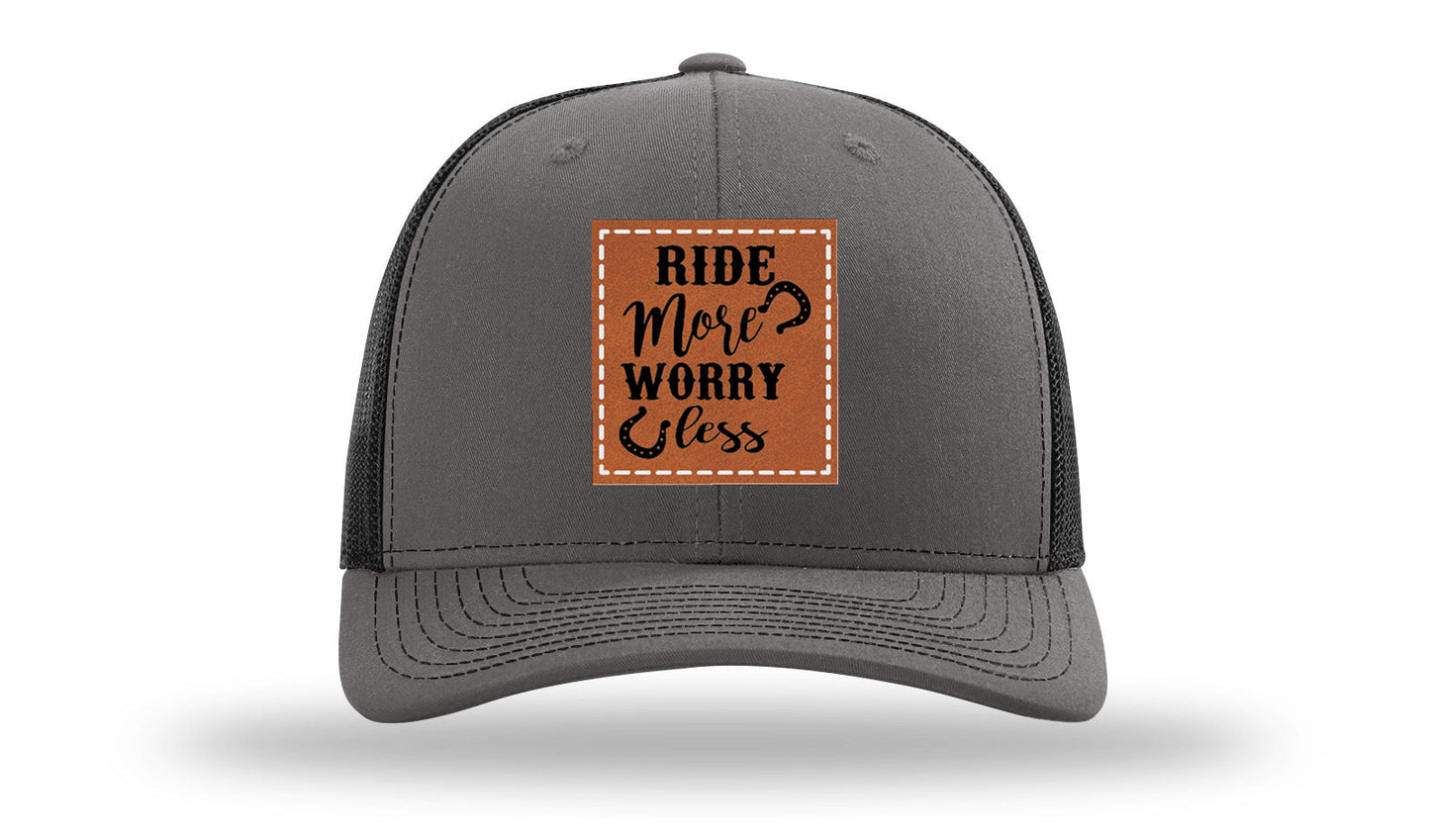 Ride More Worry Less Leather Patch Richardson 112 Hat