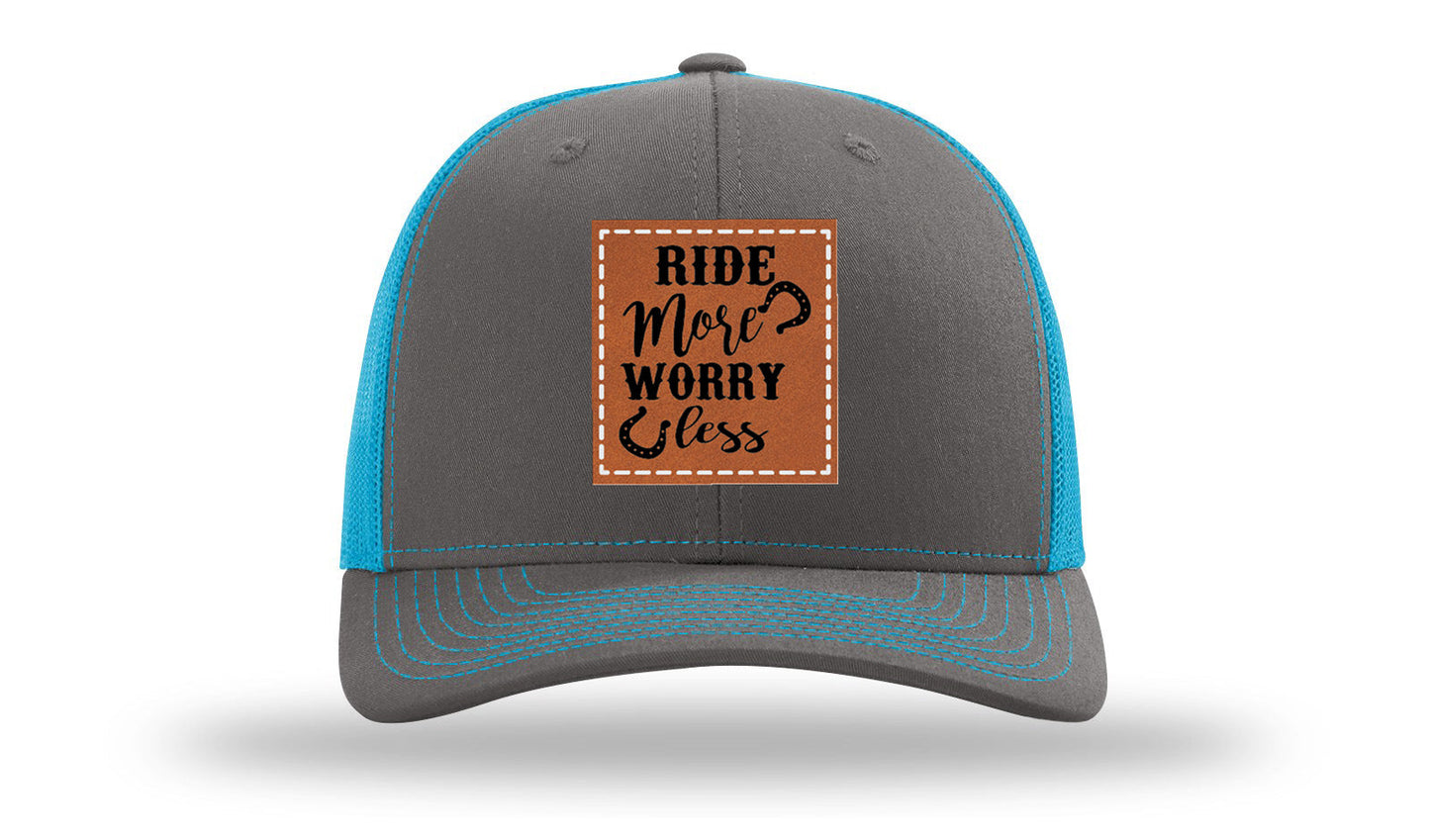 Ride More Worry Less Leather Patch Richardson 112 Hat