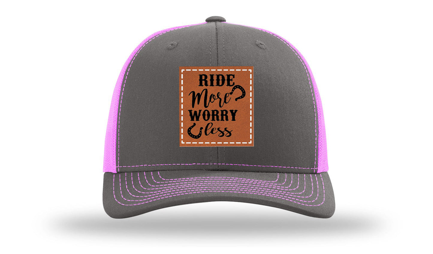 Ride More Worry Less Leather Patch Richardson 112 Hat