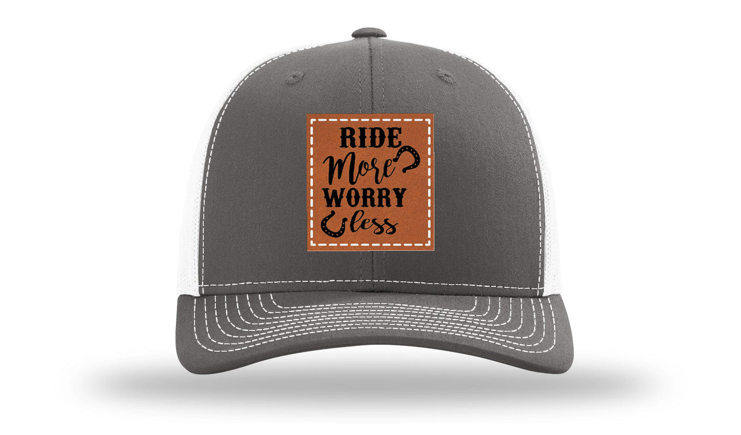 Ride More Worry Less Leather Patch Richardson 112 Hat