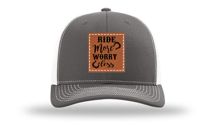Ride More Worry Less Leather Patch Richardson 112 Hat