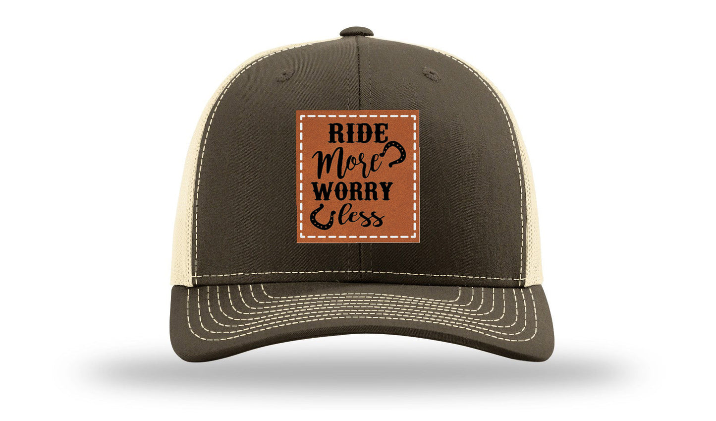 Ride More Worry Less Leather Patch Richardson 112 Hat