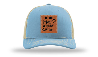 Ride More Worry Less Leather Patch Richardson 112 Hat