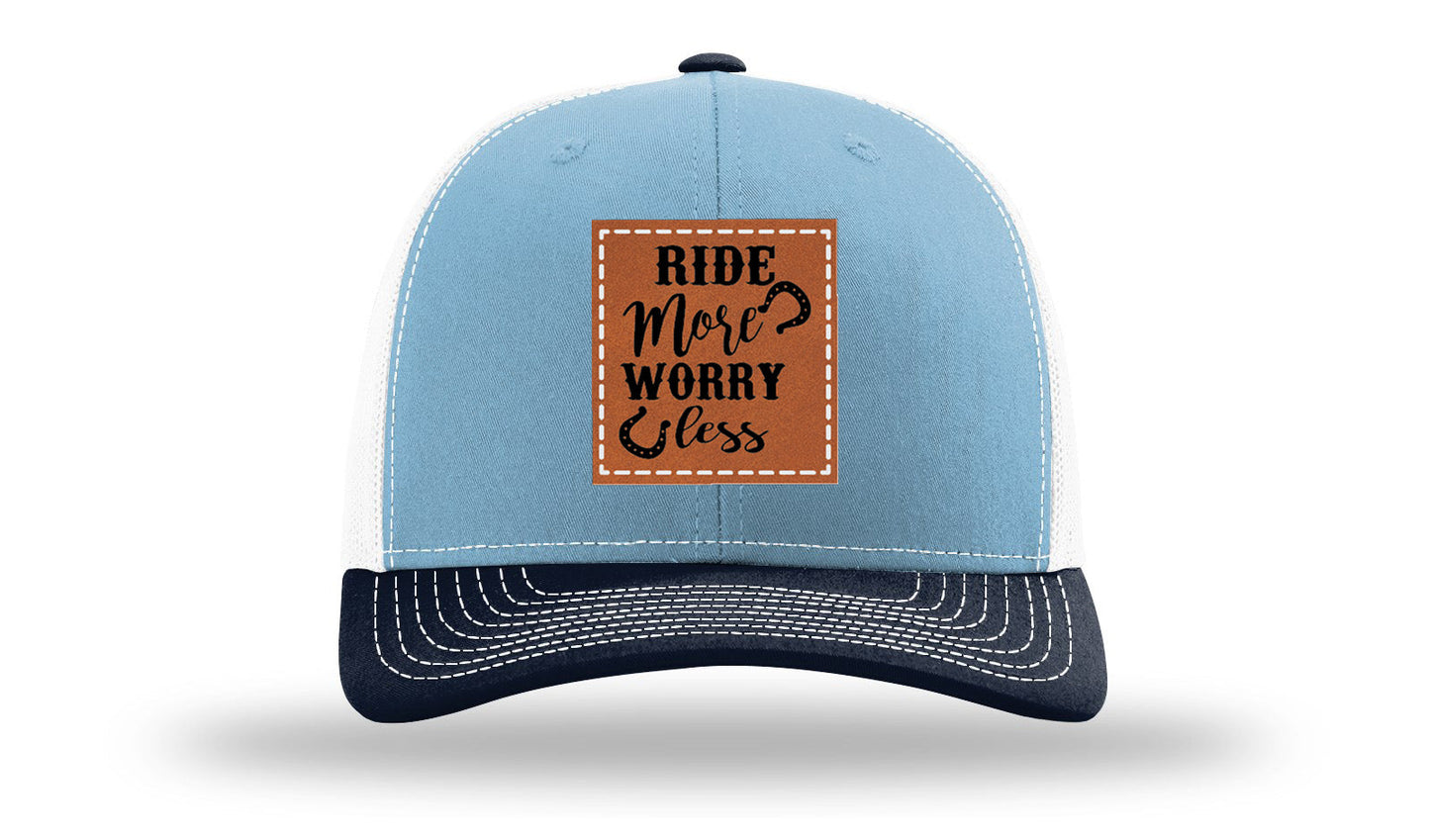 Ride More Worry Less Leather Patch Richardson 112 Hat