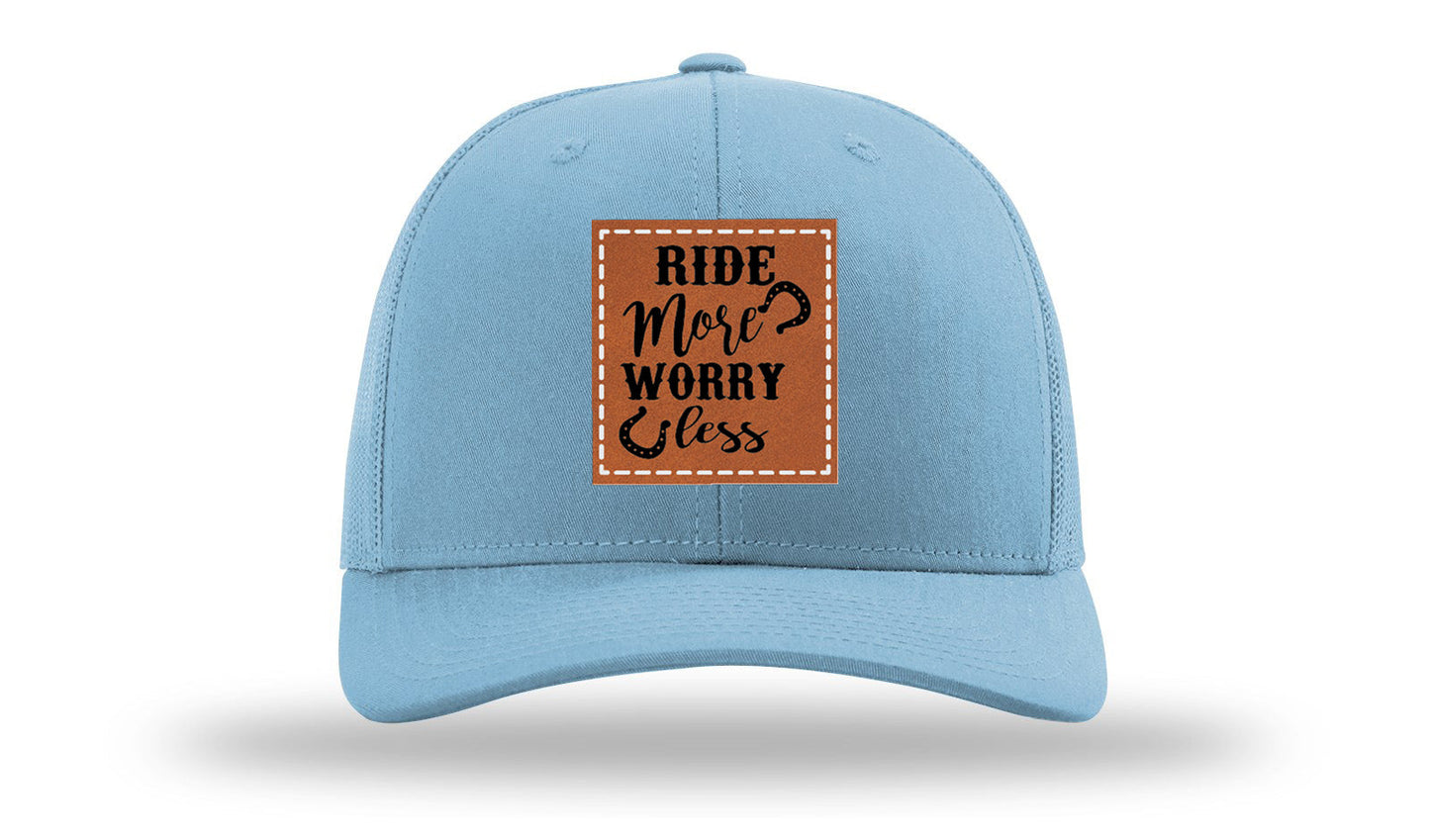Ride More Worry Less Leather Patch Richardson 112 Hat