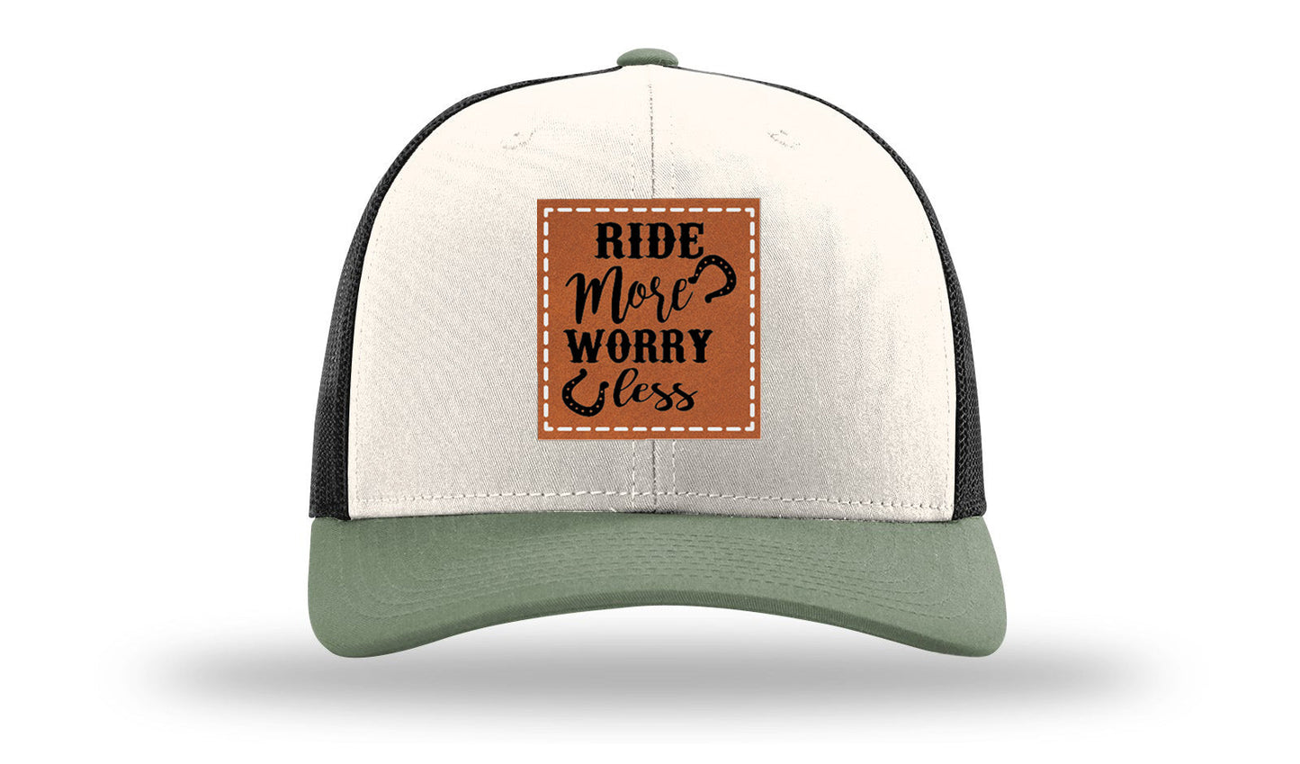 Ride More Worry Less Leather Patch Richardson 112 Hat