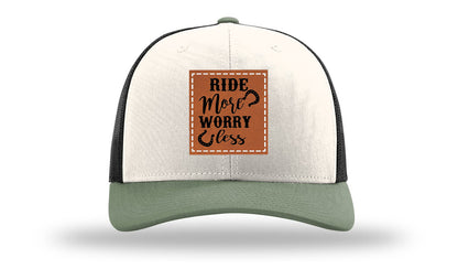Ride More Worry Less Leather Patch Richardson 112 Hat