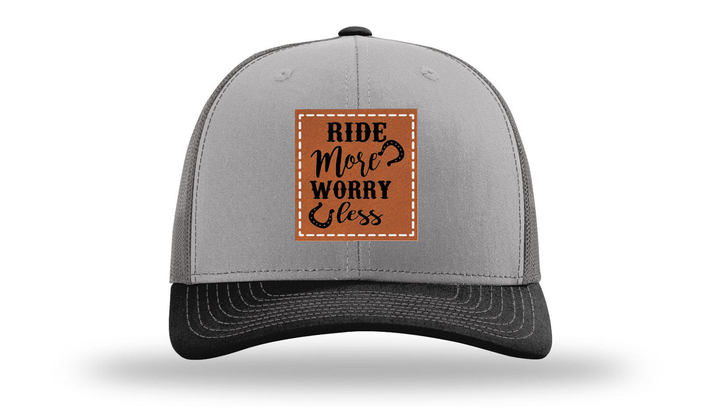 Ride More Worry Less Leather Patch Richardson 112 Hat