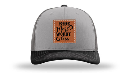 Ride More Worry Less Leather Patch Richardson 112 Hat