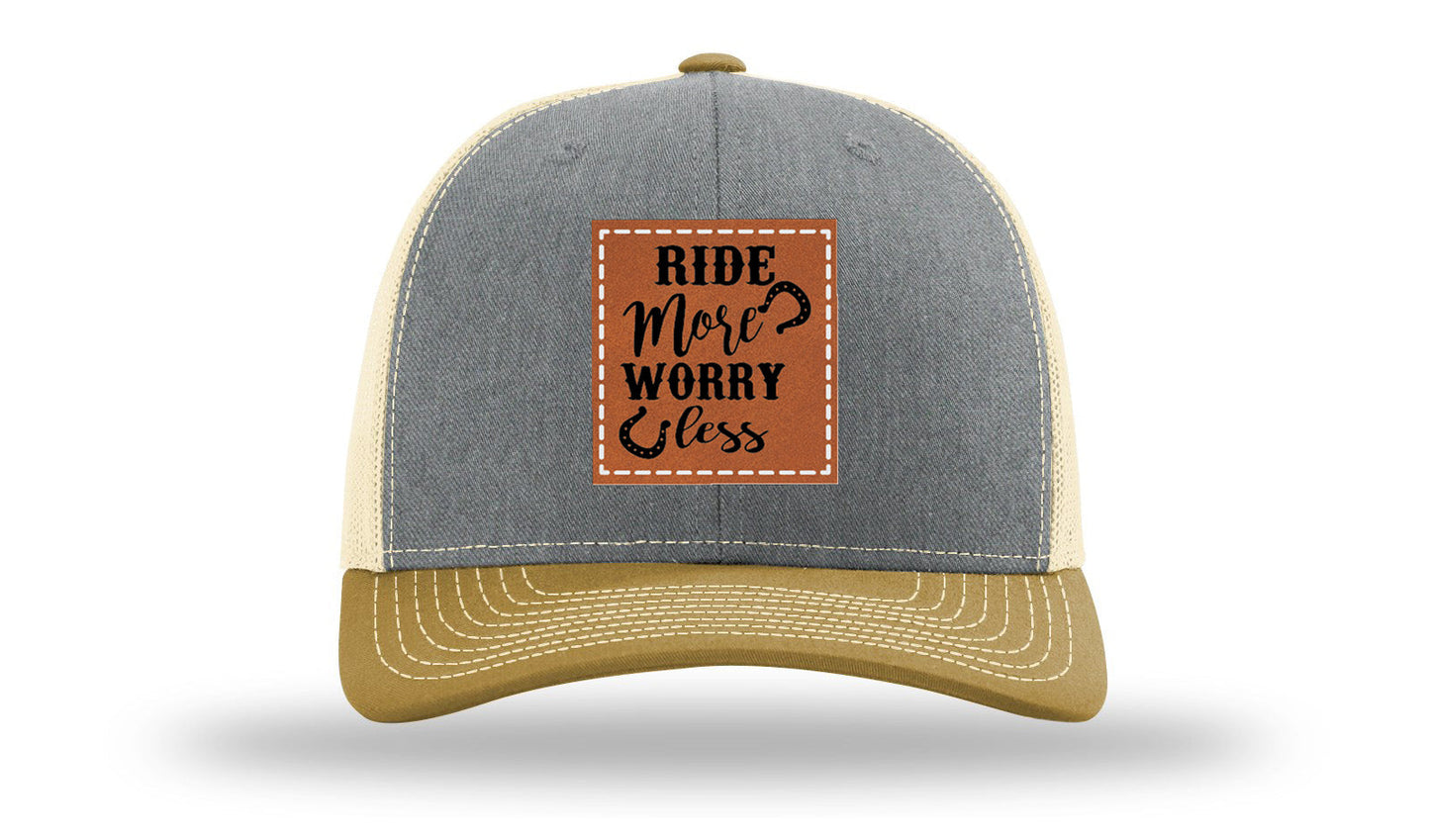 Ride More Worry Less Leather Patch Richardson 112 Hat
