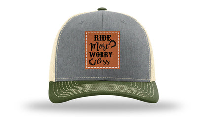 Ride More Worry Less Leather Patch Richardson 112 Hat