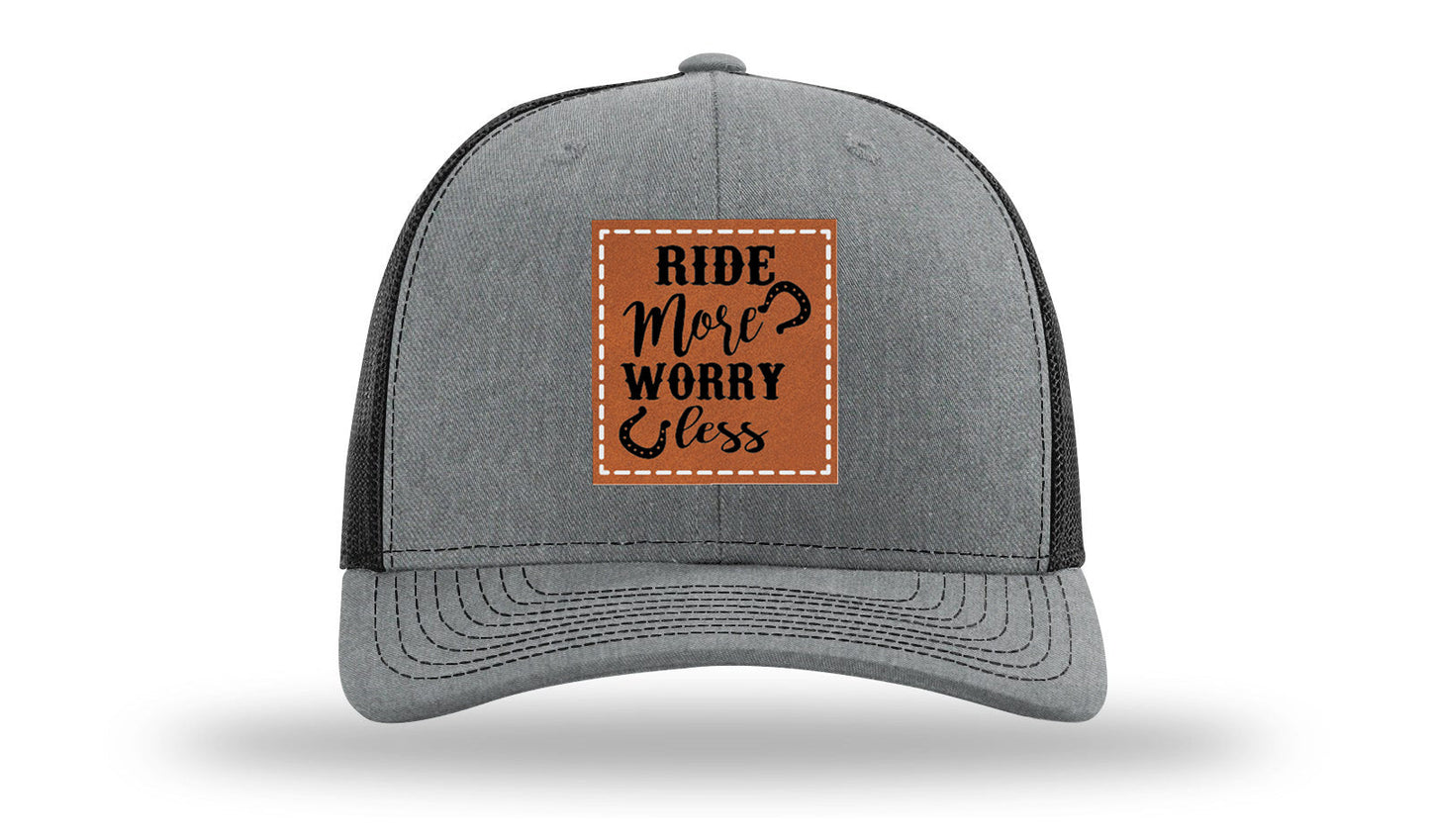 Ride More Worry Less Leather Patch Richardson 112 Hat