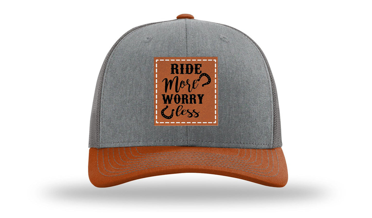 Ride More Worry Less Leather Patch Richardson 112 Hat