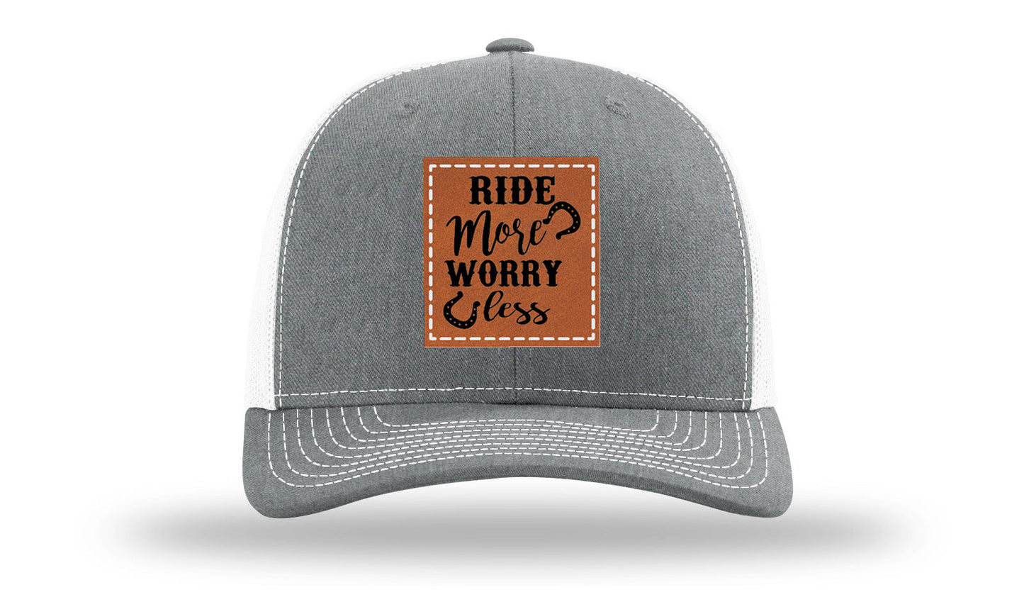 Ride More Worry Less Leather Patch Richardson 112 Hat