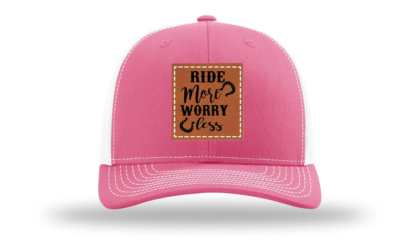 Ride More Worry Less Leather Patch Richardson 112 Hat