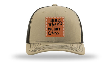 Ride More Worry Less Leather Patch Richardson 112 Hat