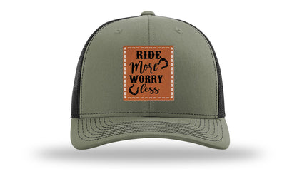 Ride More Worry Less Leather Patch Richardson 112 Hat