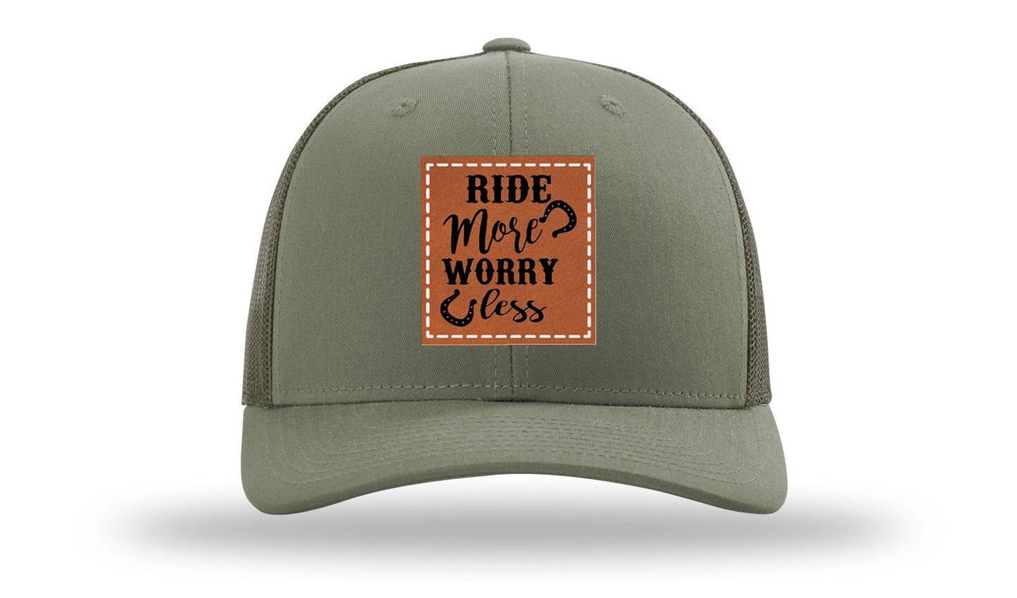 Ride More Worry Less Leather Patch Richardson 112 Hat