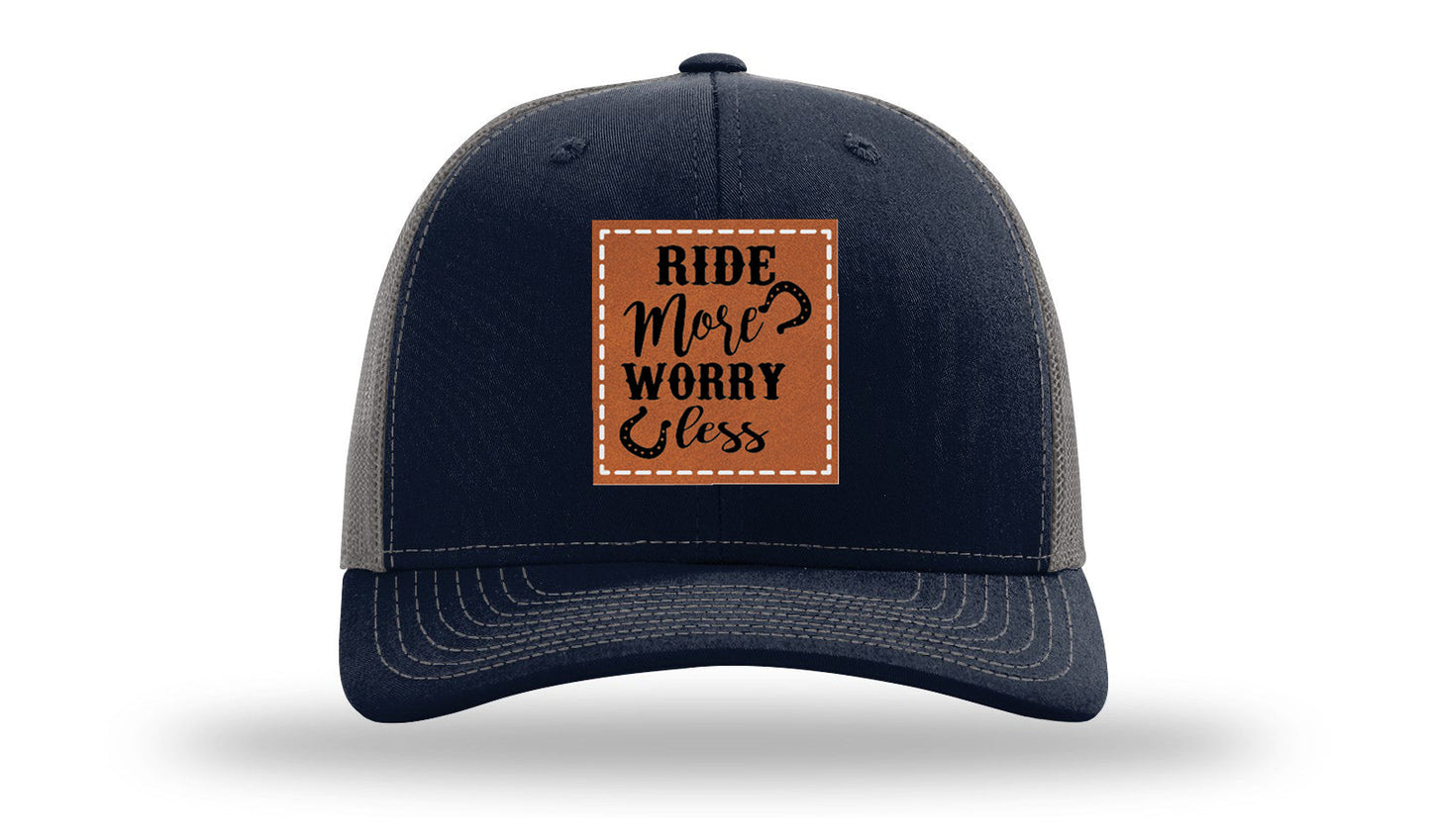 Ride More Worry Less Leather Patch Richardson 112 Hat
