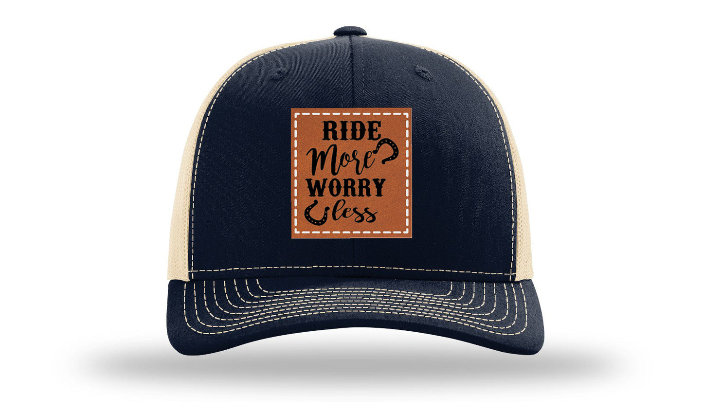 Ride More Worry Less Leather Patch Richardson 112 Hat