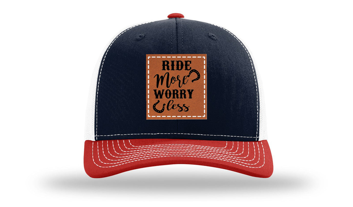 Ride More Worry Less Leather Patch Richardson 112 Hat
