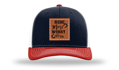 Ride More Worry Less Leather Patch Richardson 112 Hat