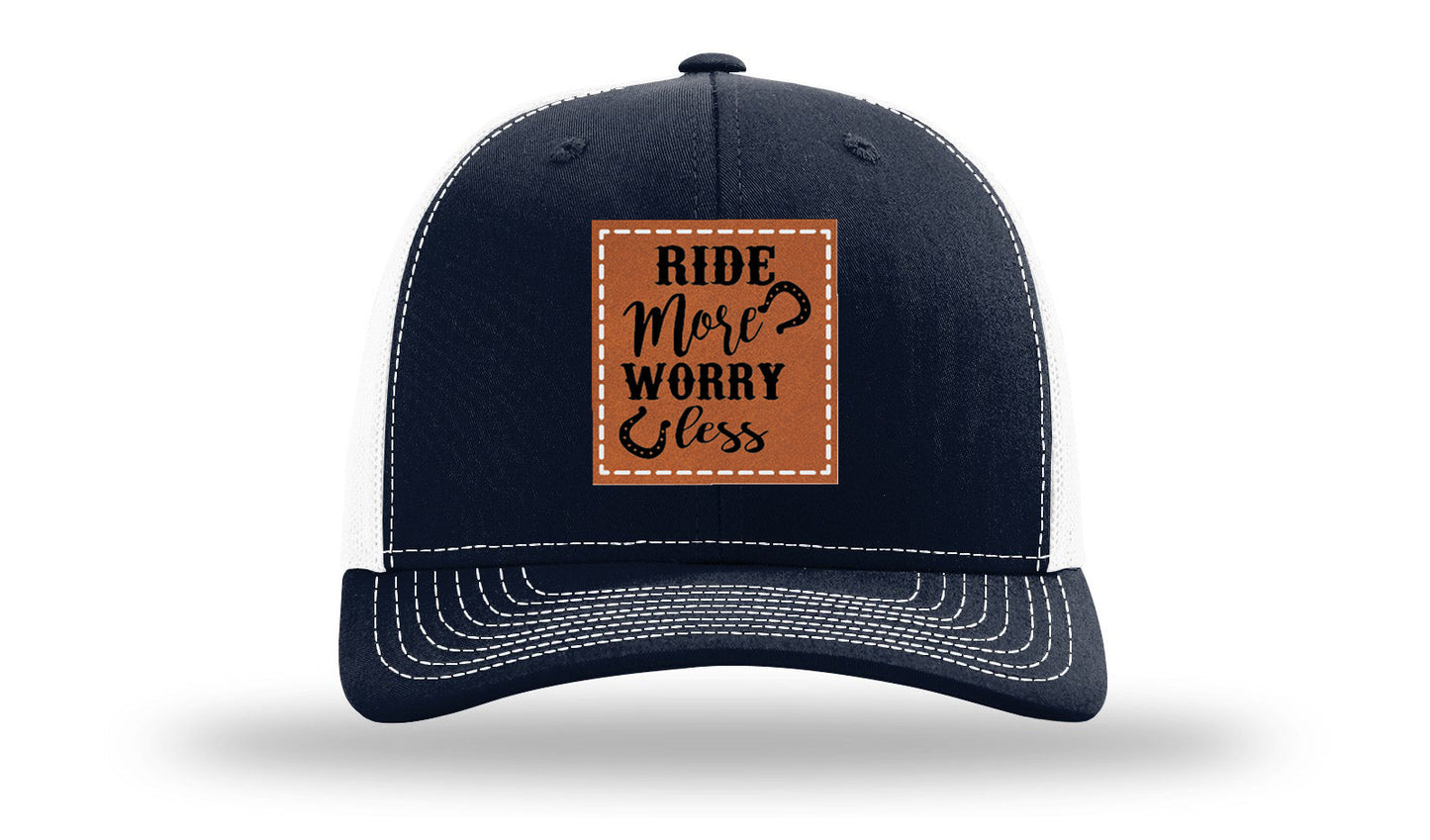 Ride More Worry Less Leather Patch Richardson 112 Hat